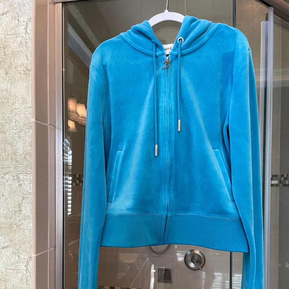 Juicy Couture Bling Track Jacket-Turquoise-size Small-NWOT